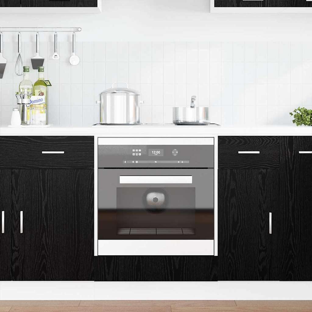 Backofen-Schrank Schwarze Eiche 60 x 46 x 81.5 cm Holzwerkstoff