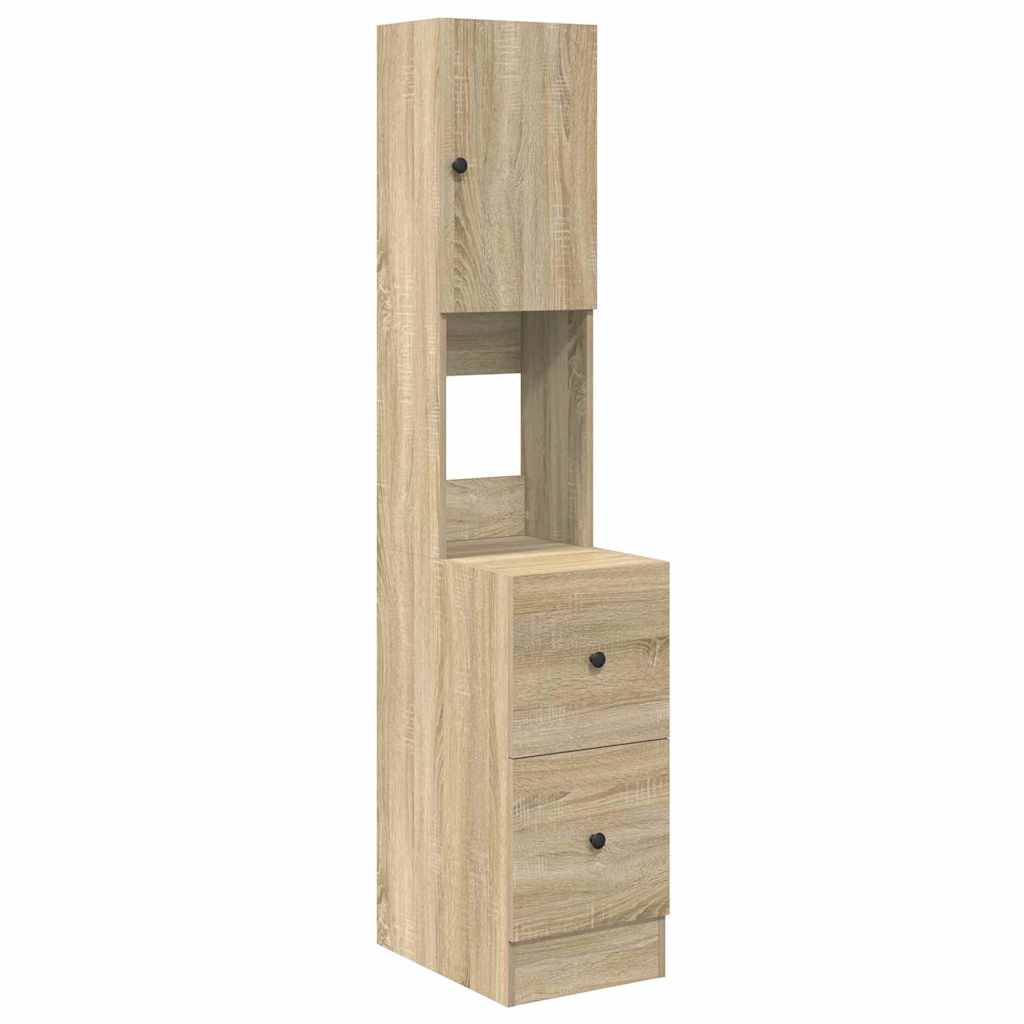 Küchenschrank mit Regal Beige 35 x 50 x 180 cm Holzwerkstoff
