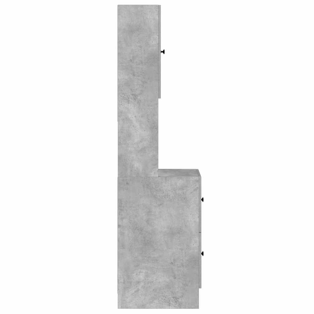 Küchenschrank mit Regal Grau 35 x 50 x 180 cm Holzwerkstoff