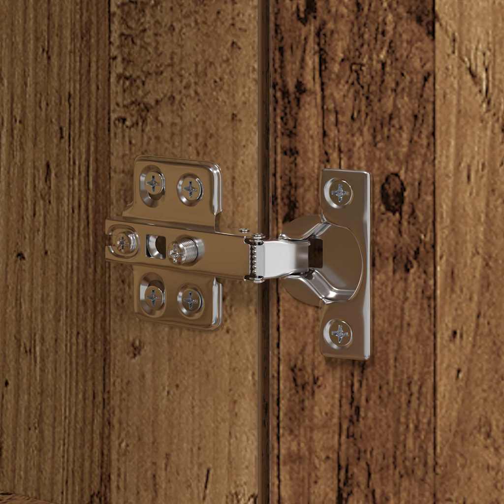 Küchenschrank mit Schubladen mit Regal Altholz Holzwerkstoff