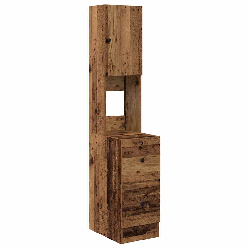 Küchenschrank mit Schubladen mit Regal Altholz Holzwerkstoff