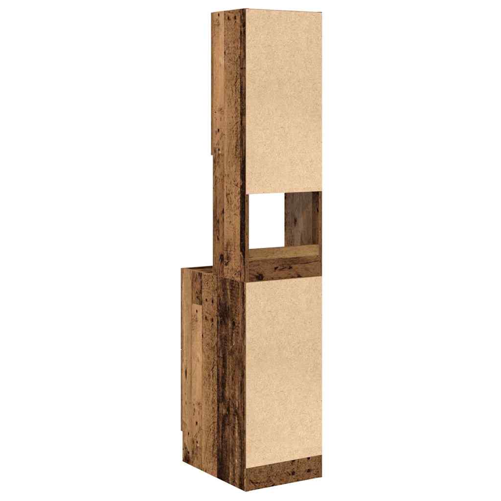 Küchenschrank mit Schubladen mit Regal Altholz Holzwerkstoff