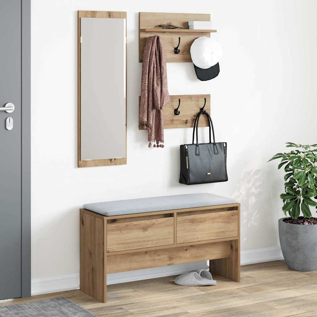 Flurmöbel-Set 4 pcs Schwarze Eiche 90 x 31 x 46.5 cm