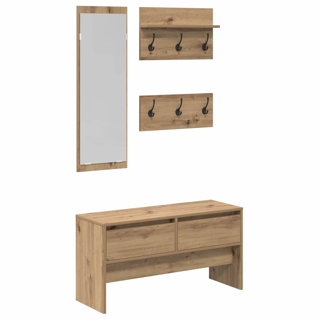 Flurmöbel-Set 4 pcs Schwarze Eiche 90 x 31 x 46.5 cm
