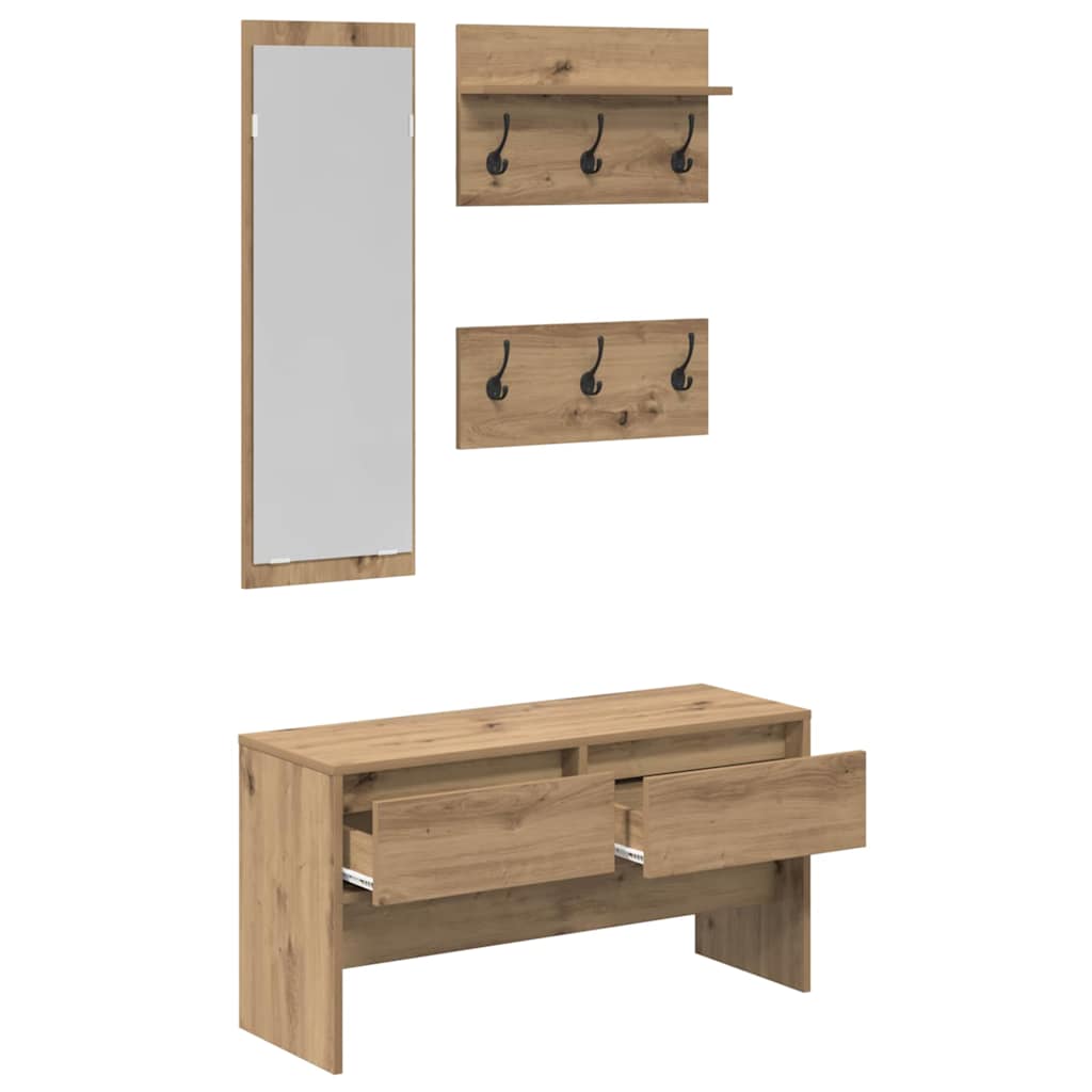 Flurmöbel-Set 4 pcs Schwarze Eiche 90 x 31 x 46.5 cm