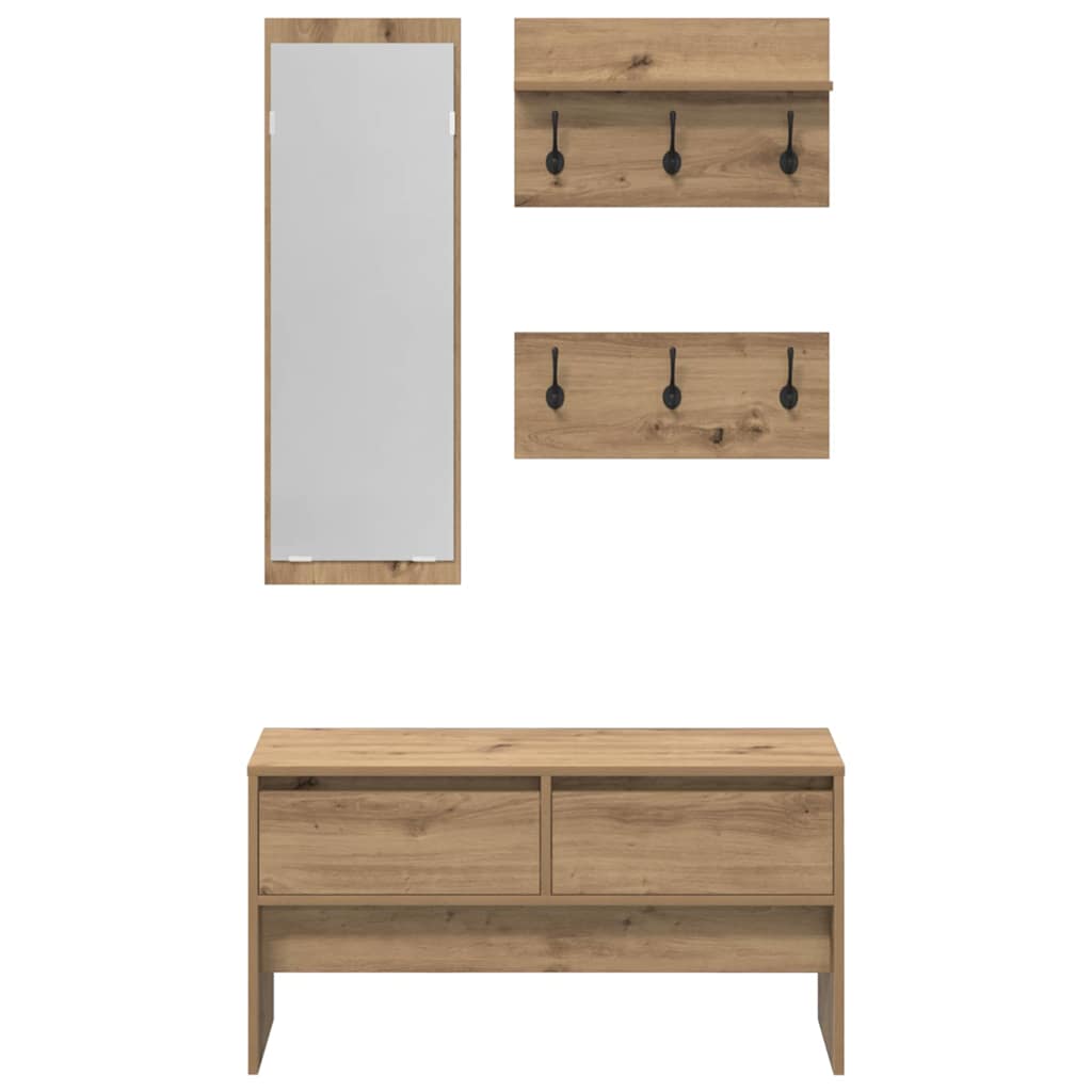 Flurmöbel-Set 4 pcs Schwarze Eiche 90 x 31 x 46.5 cm