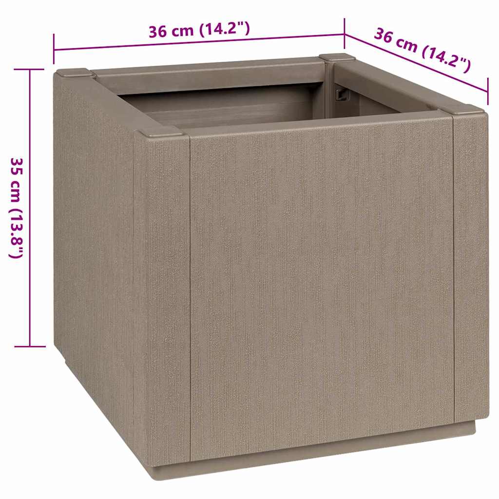 Gartenblumentopf Grau 36 x 36 x 35 cm Polypropylen