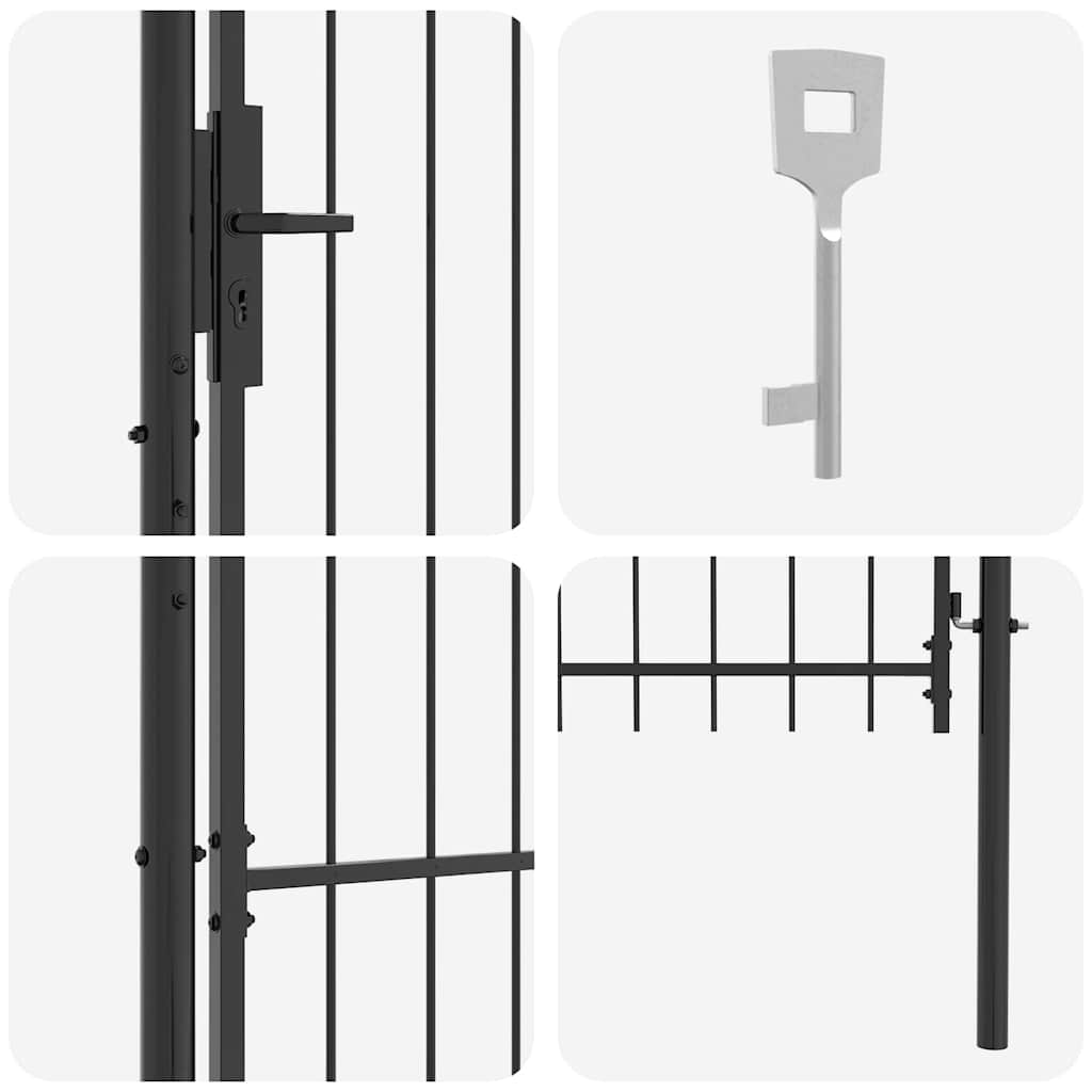 Gartentor mit Schloss Grau 100 x 150 cm Stahl