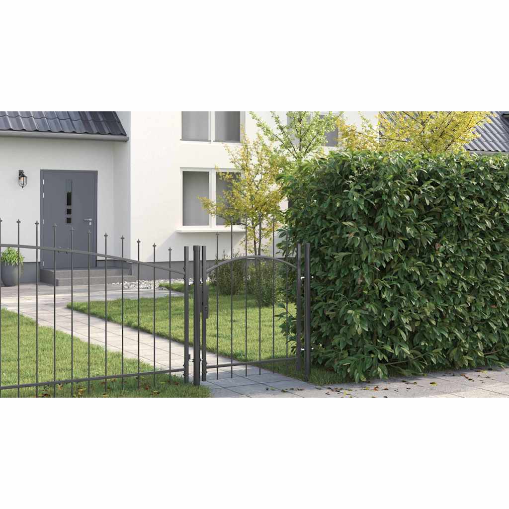 Gartentor mit Schloss Grau 100 x 150 cm Stahl