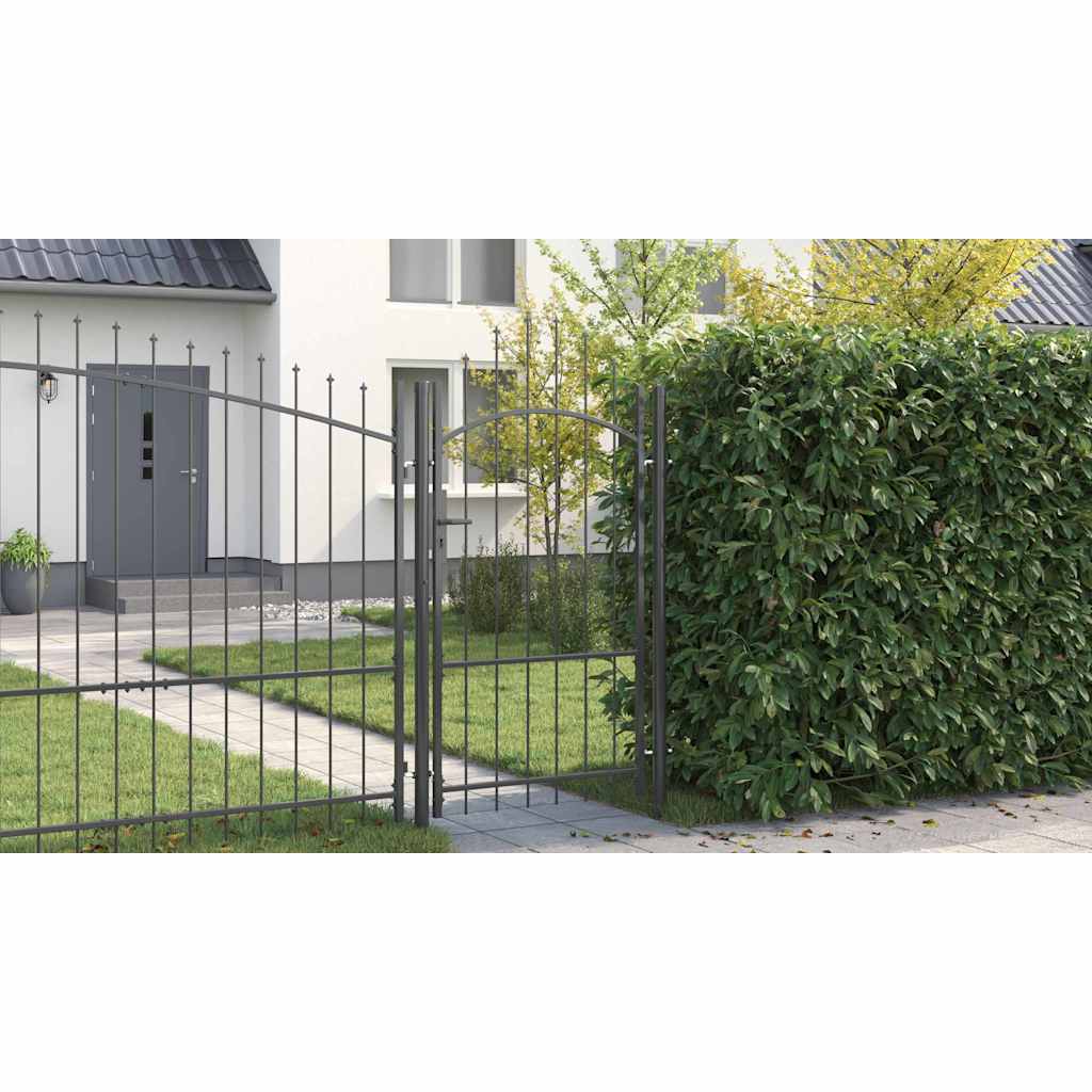 Gartentor mit Schloss Grau 100 x 175 cm Stahl