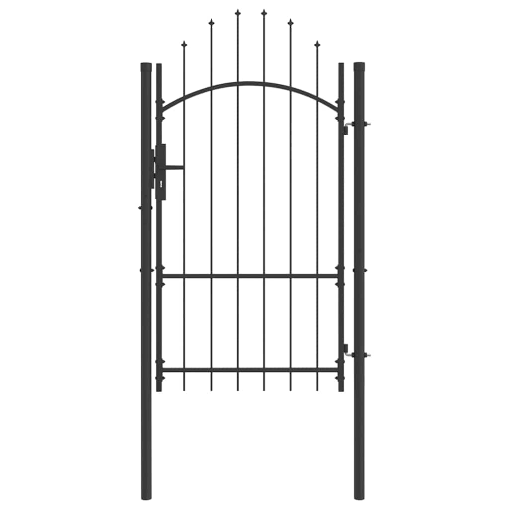 Gartentor mit Schloss Grau 100 x 175 cm Stahl