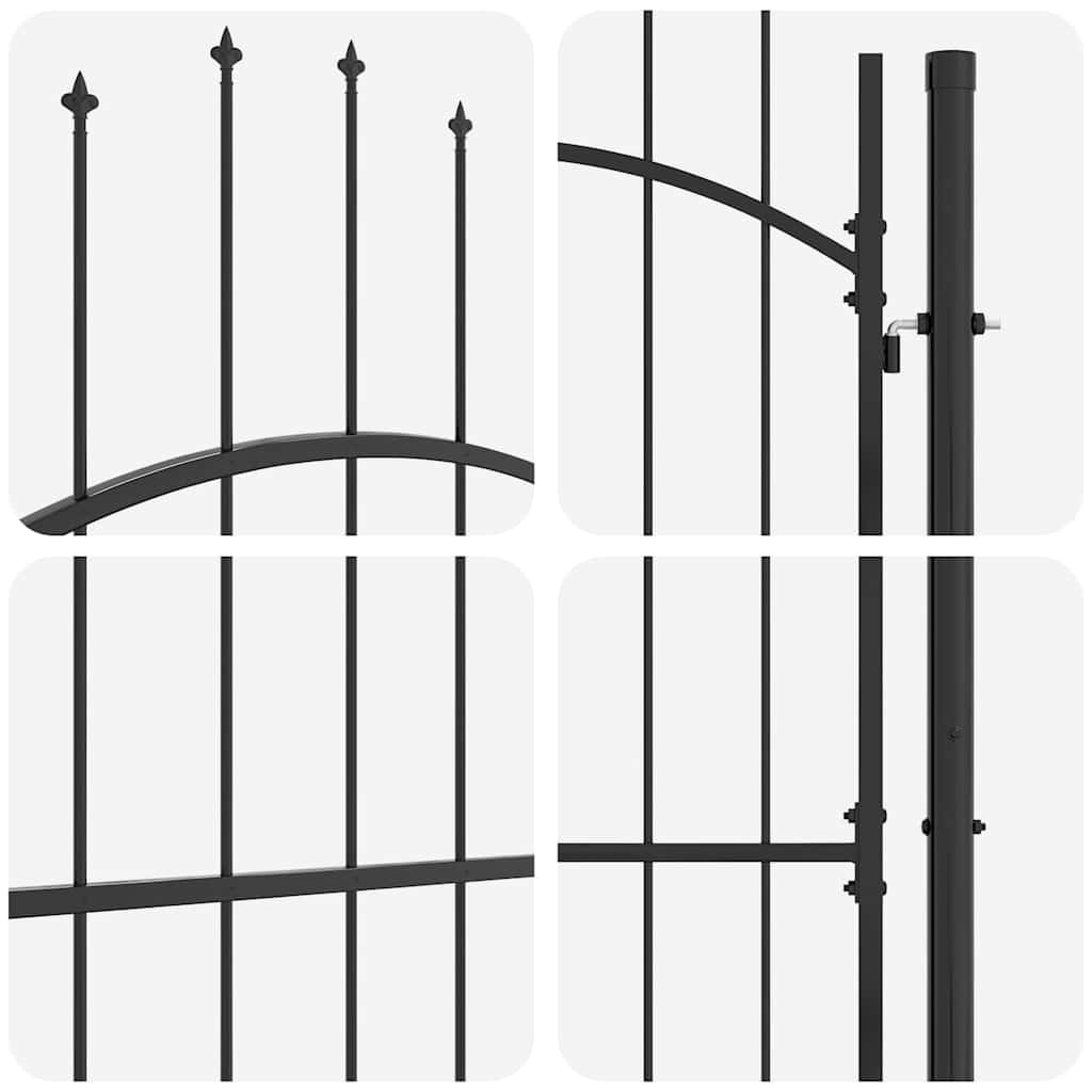 Gartentor mit Schloss Grau 100 x 200 cm Stahl