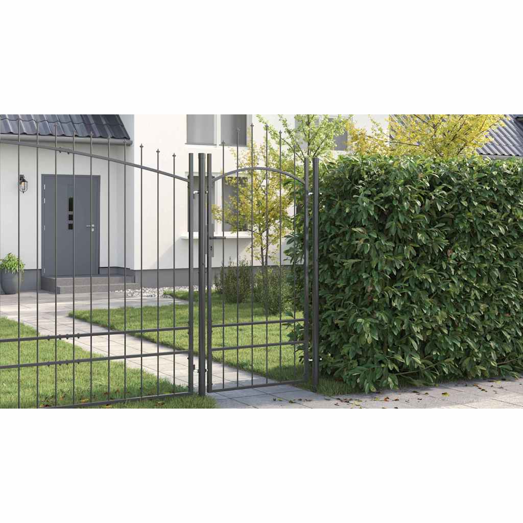 Gartentor mit Schloss Grau 100 x 200 cm Stahl