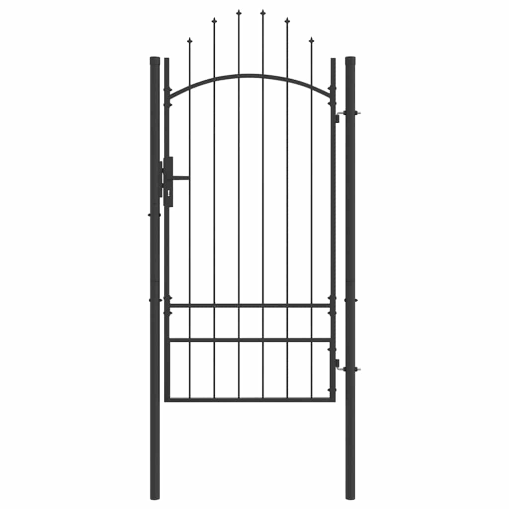 Gartentor mit Schloss Grau 100 x 200 cm Stahl