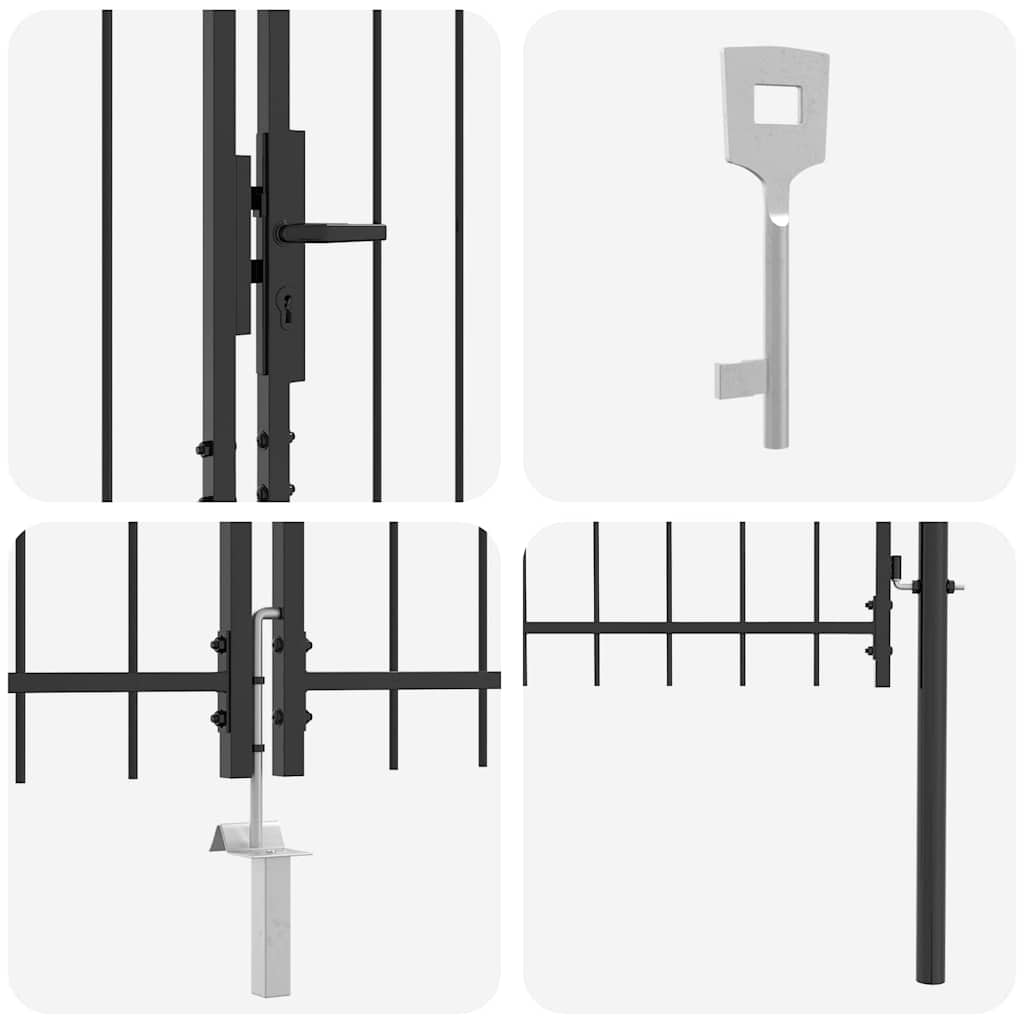 Gartentor Schwarz 150 x 400 cm