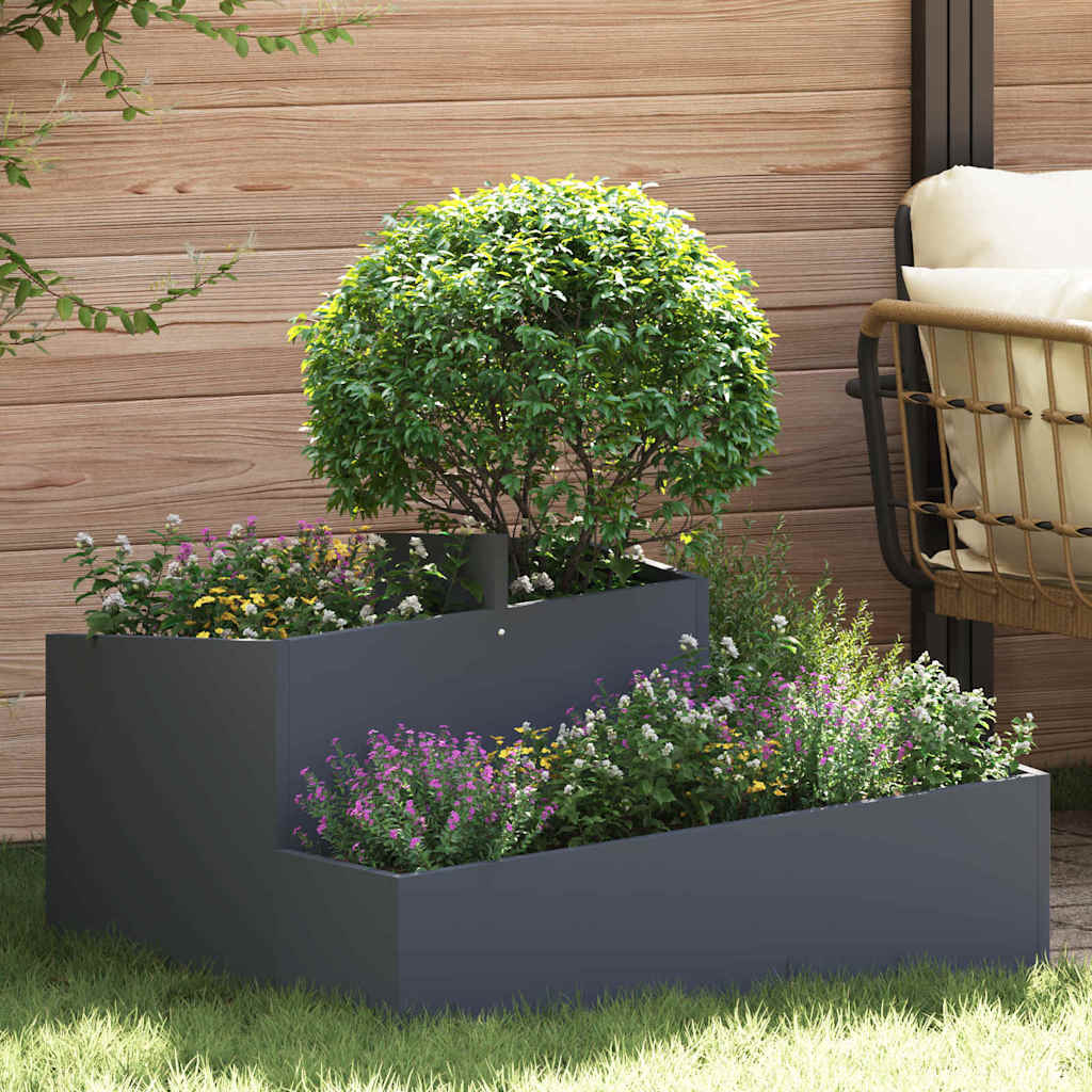 Gartenblumentopf Anthrazit 80 x 80 x 50 cm Kaltgewalzter Stahl