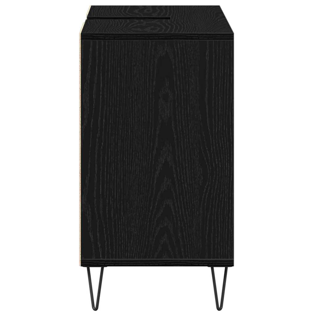 Badezimmer Schrank Schwarze Eiche 80 x 33 x 60 cm Holzwerkstoff