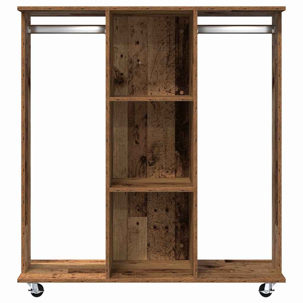 Kleiderschrank mit Rad Altholz 102 x 38 x 110 cm Holzwerkstoff