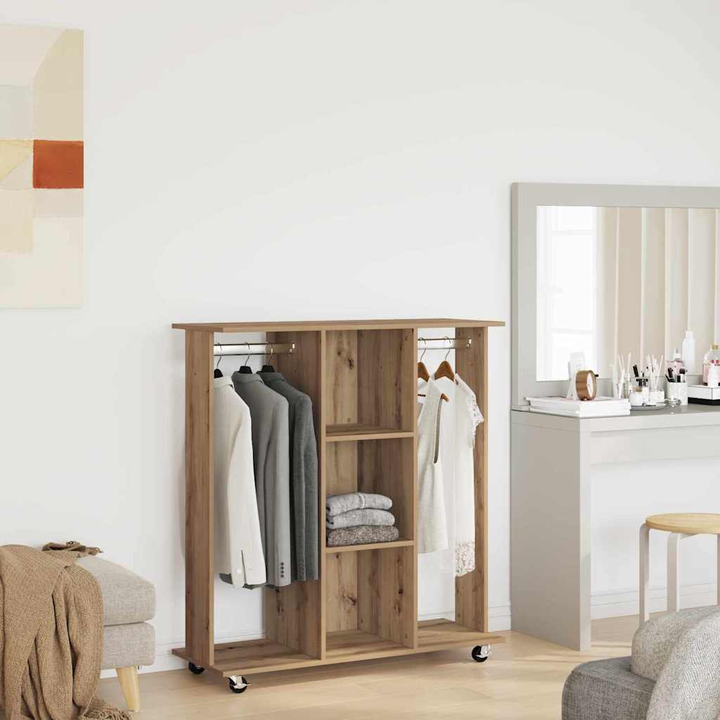 Kleiderschrank mit Regal Eiche handwerklich 102 x 38 x 110 cm