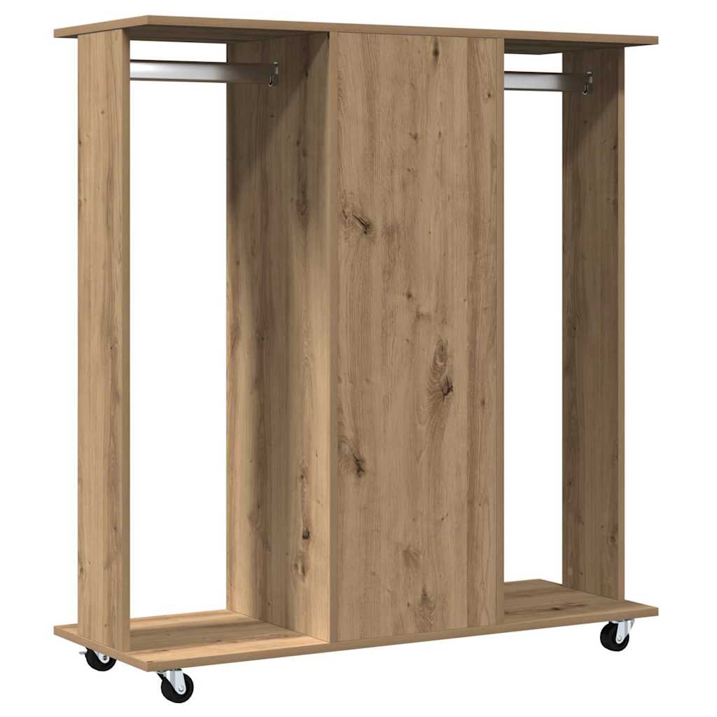 Kleiderschrank mit Regal Eiche handwerklich 102 x 38 x 110 cm