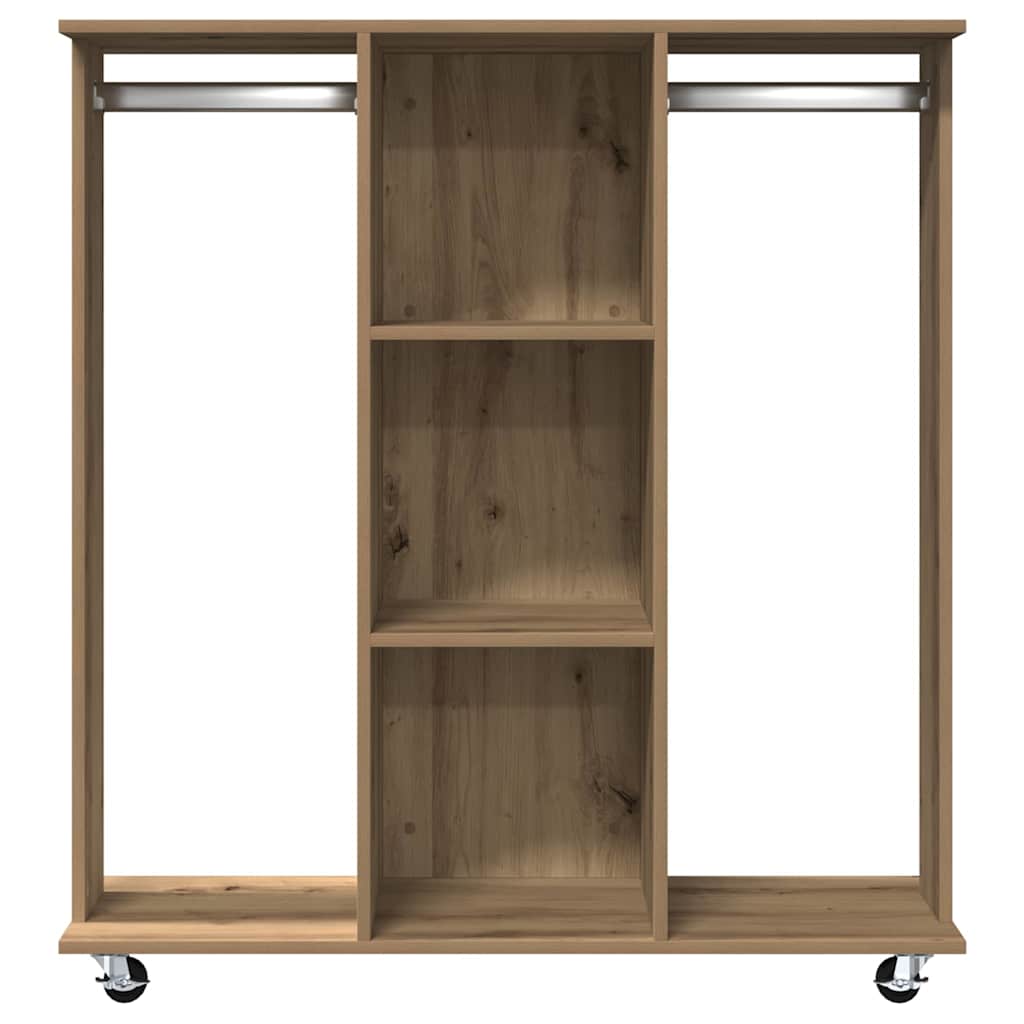 Kleiderschrank mit Regal Eiche handwerklich 102 x 38 x 110 cm