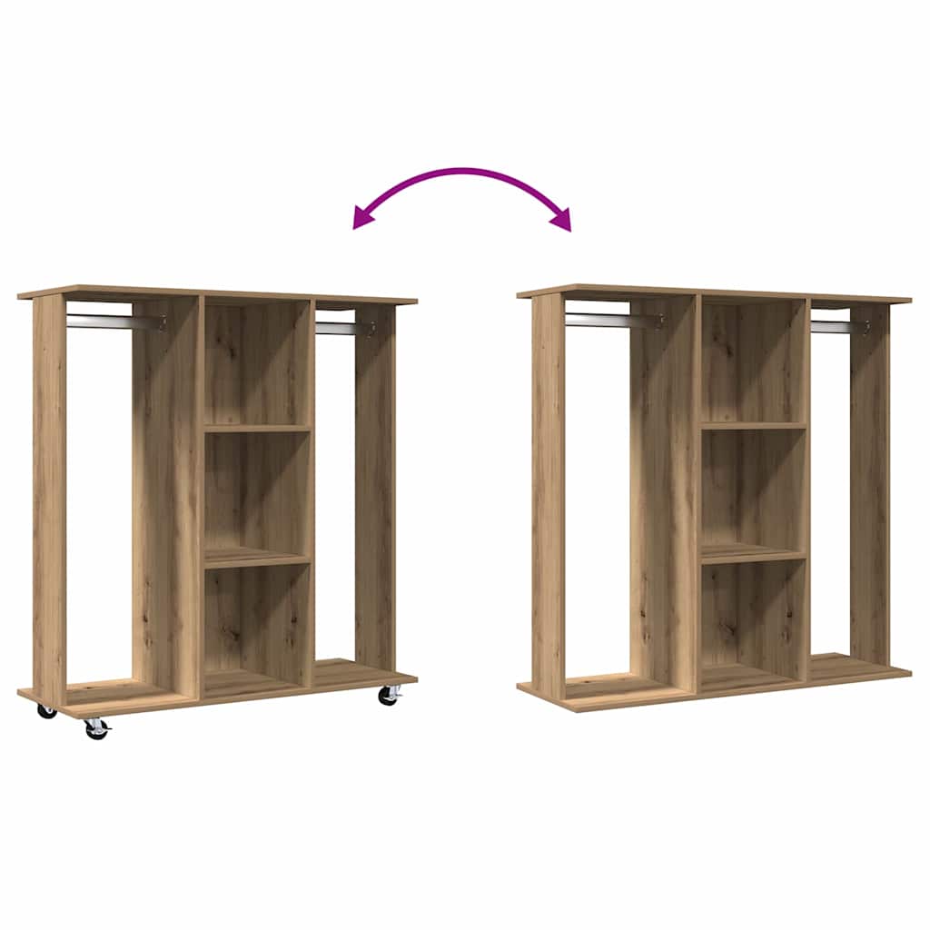 Kleiderschrank mit Regal Eiche handwerklich 102 x 38 x 110 cm