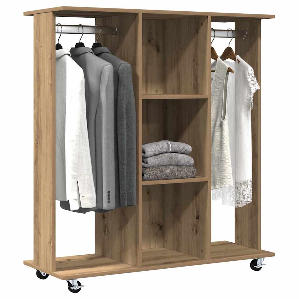 Kleiderschrank mit Regal Eiche handwerklich 102 x 38 x 110 cm