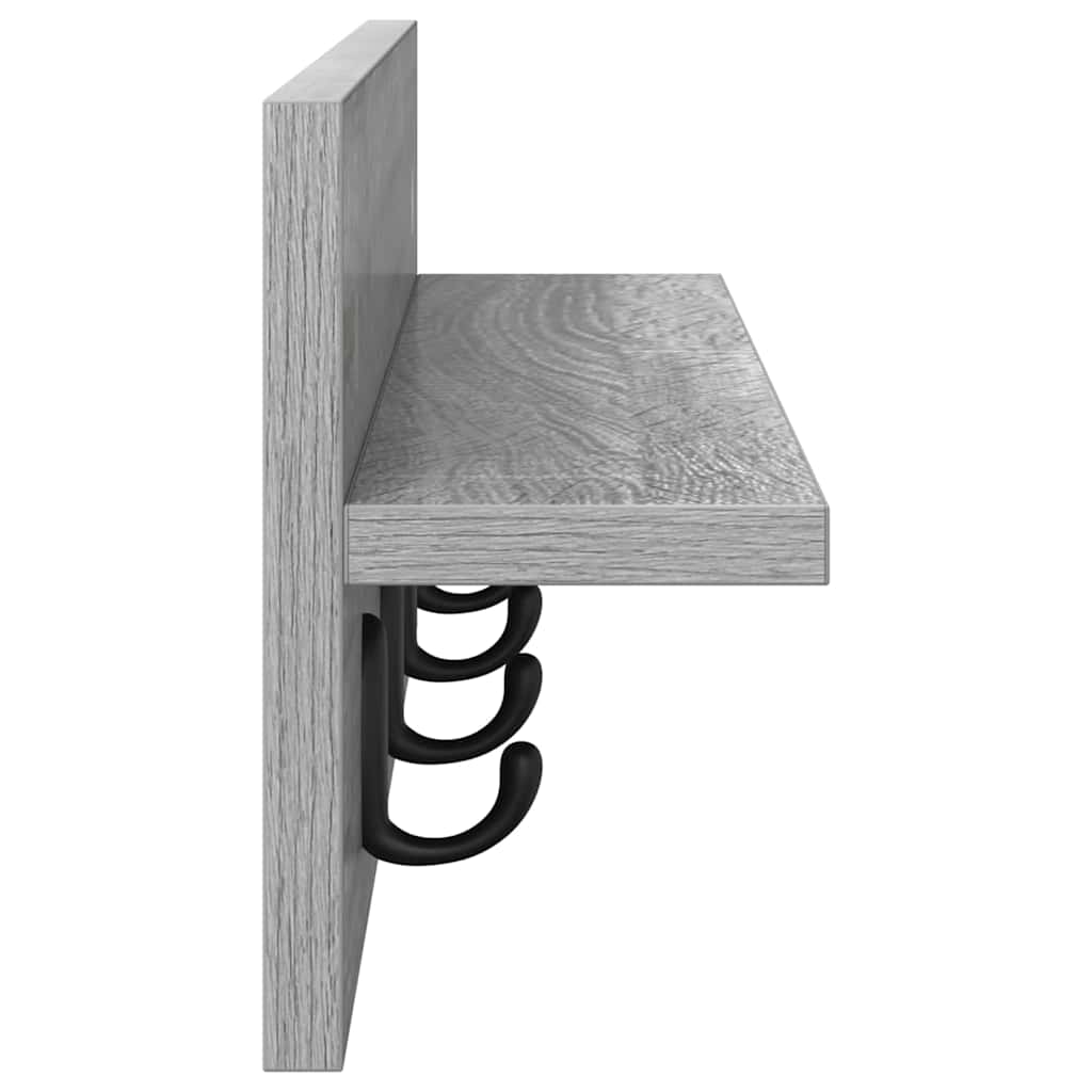 Wandmontierter Kleiderständer Grau Sonoma 60 x 10.5 x 18 cm