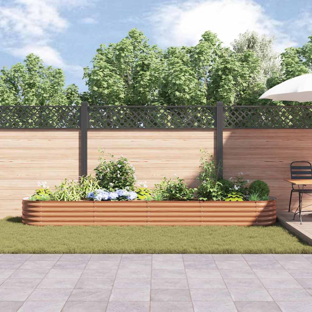 Garten-Hochbeet Braun 400 x 80 x 44 cm Stahl