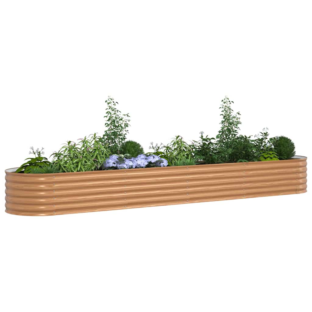 Garten-Hochbeet Braun 400 x 80 x 44 cm Stahl