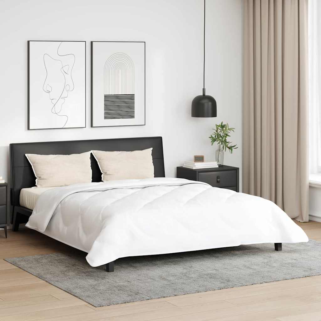 Bettdecke mit Kissen Argyle 3 pcs Weiß 240 x 220 cm Mikrofaser