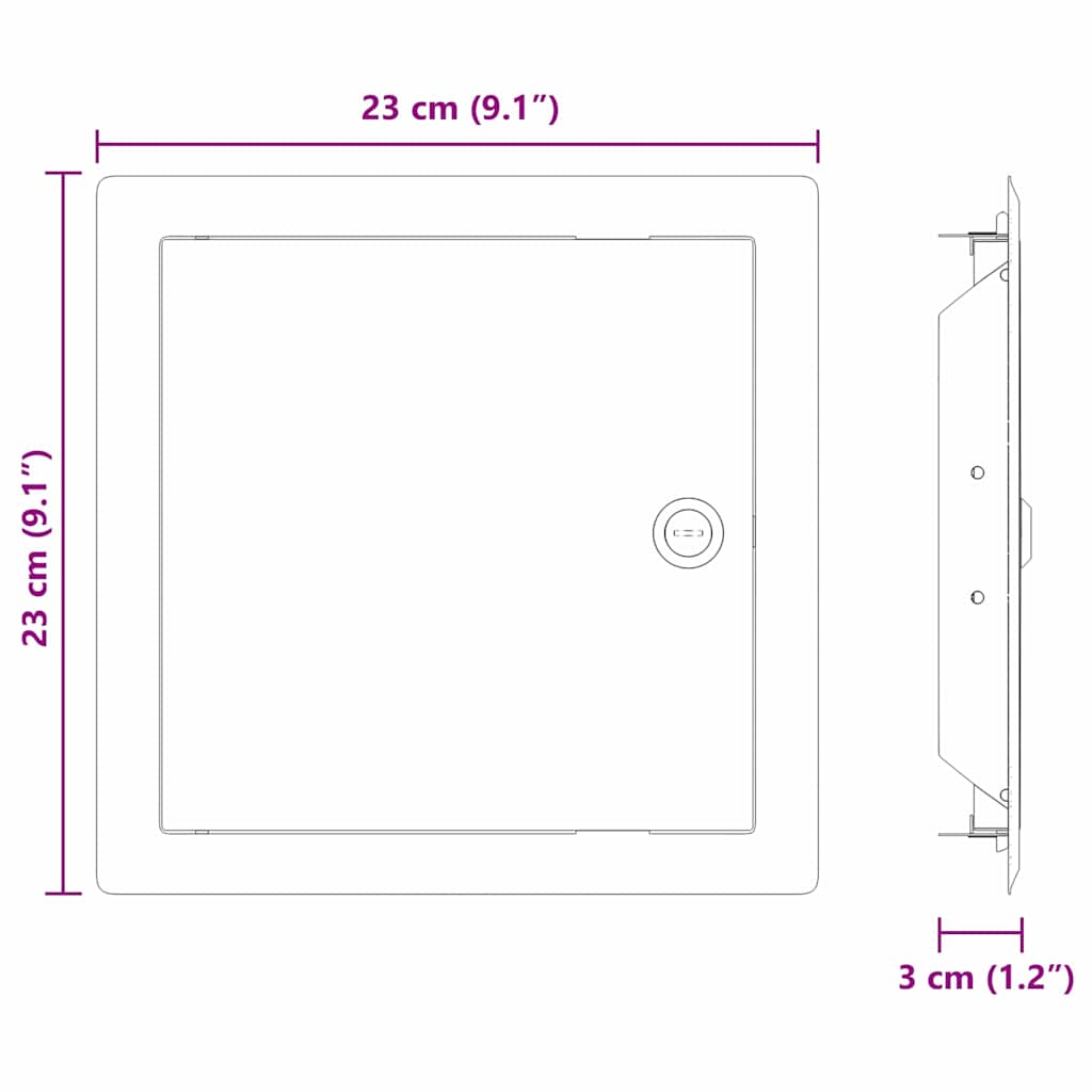 Zugangstür 2 pcs Weiß 20 x 20 cm Stahl