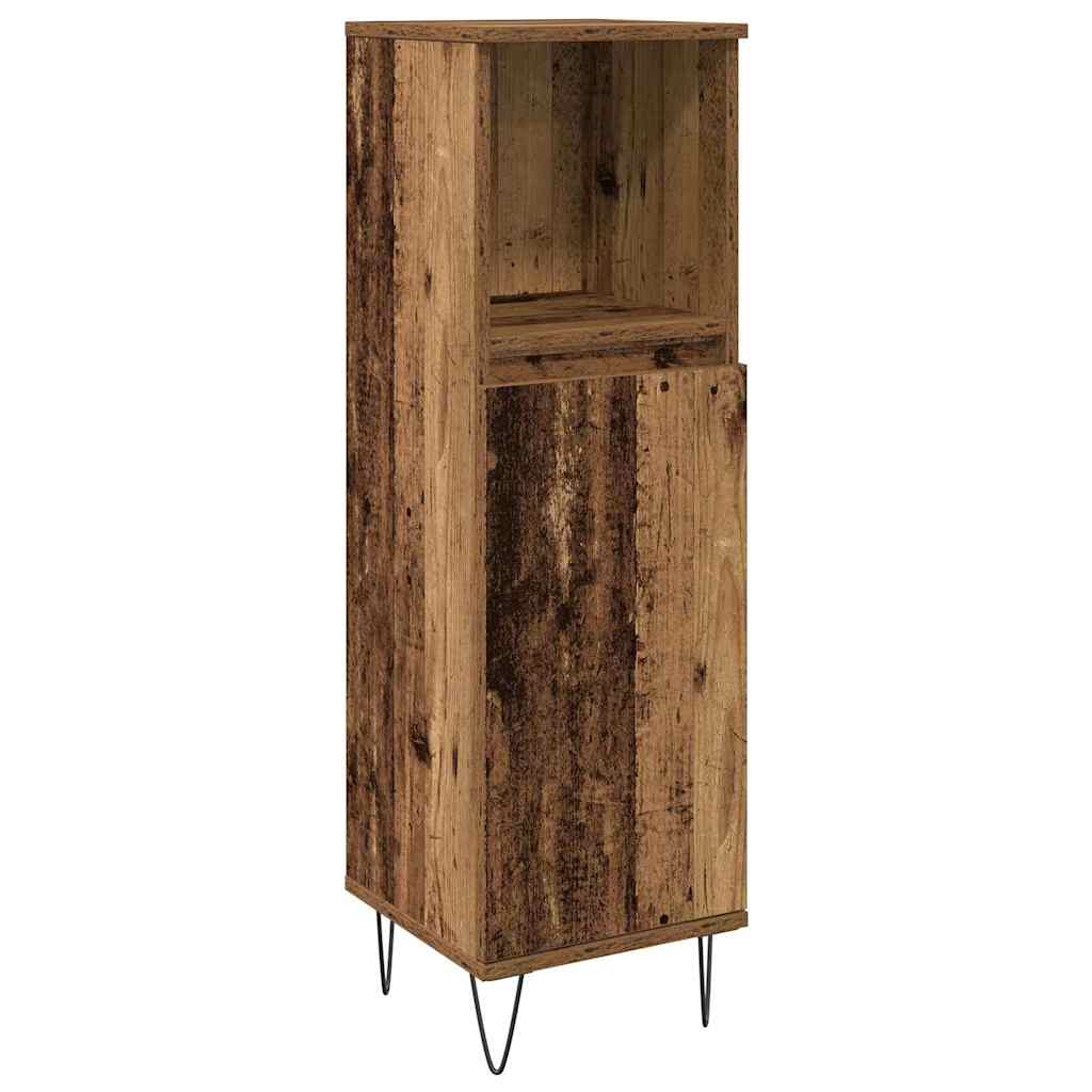Badezimmer Möbel Set mit Tür 3 pcs Altholz 30 x 30 x 180 cm