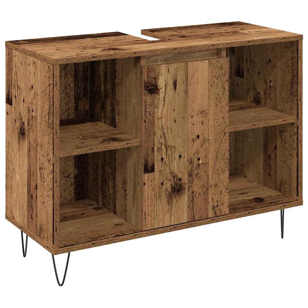 Badezimmer Möbel Set mit Tür 3 pcs Altholz 30 x 30 x 180 cm
