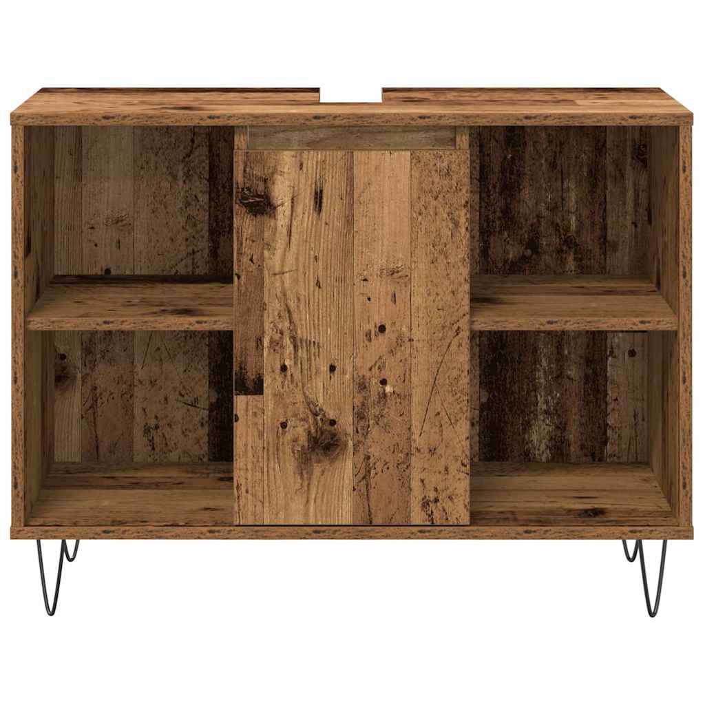 Badezimmer Möbel Set mit Tür 3 pcs Altholz 30 x 30 x 180 cm