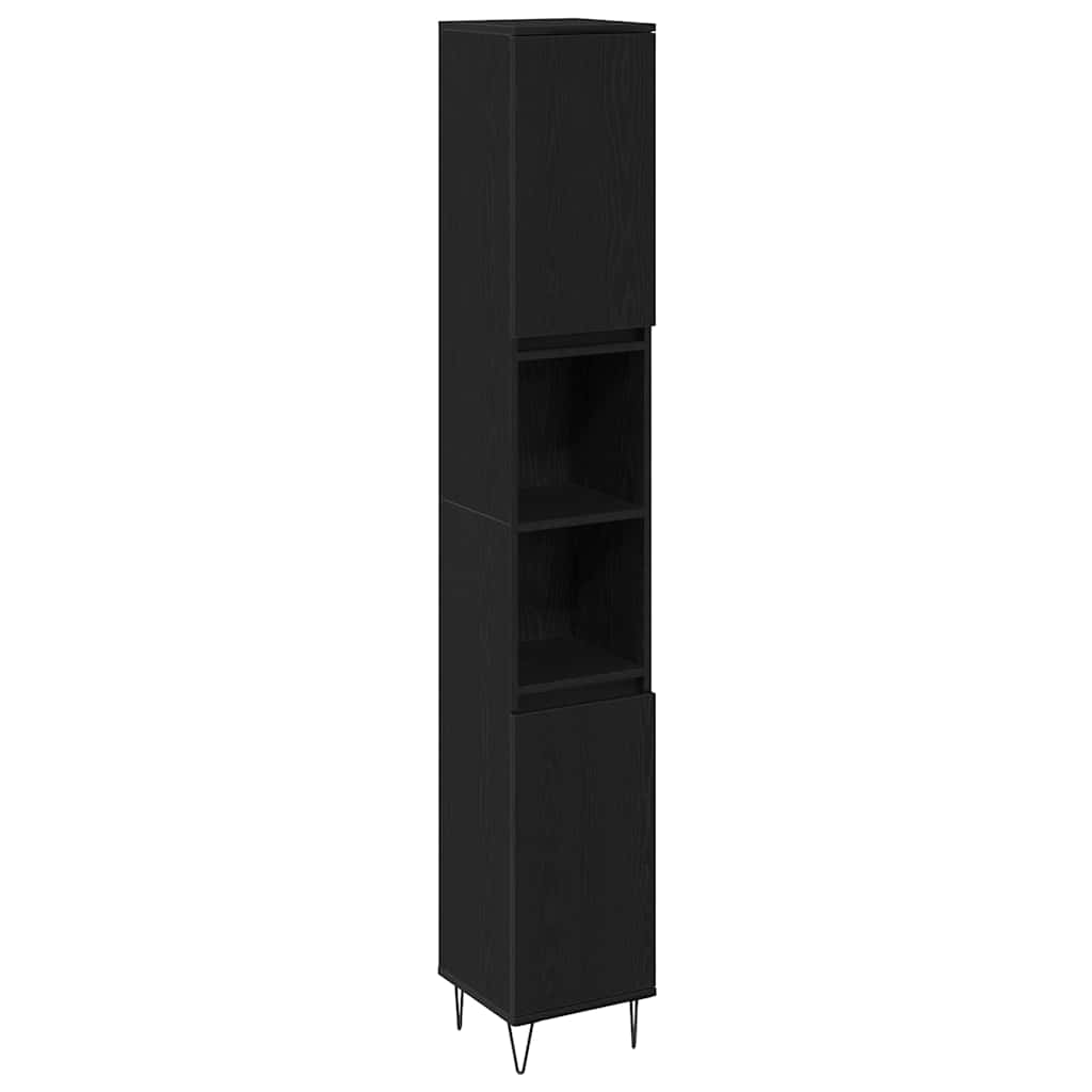 Badezimmer Möbel Set 3 pcs Schwarze Eiche 30 x 30 x 180 cm
