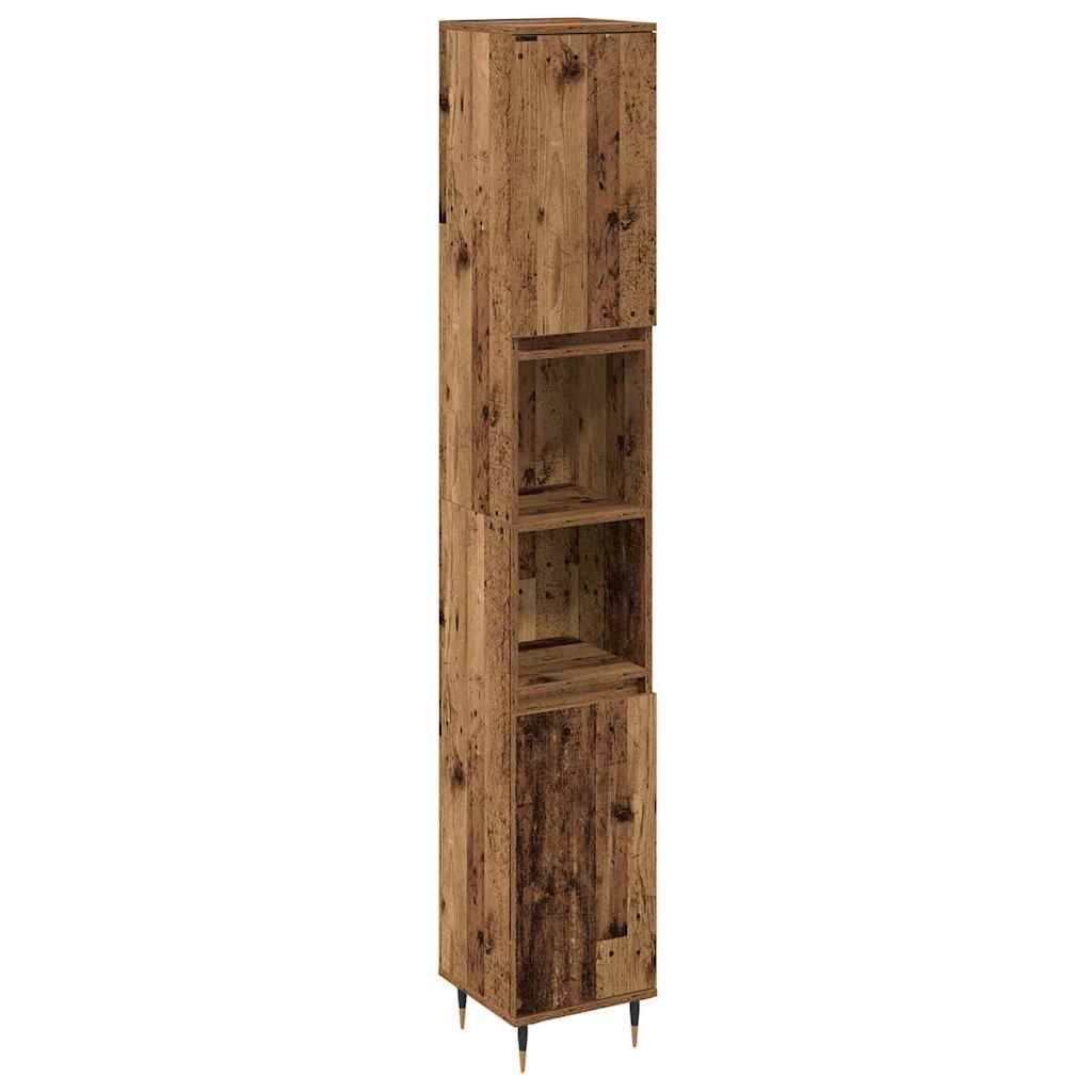 Badezimmermöbel Set mit Speicher 3 pcs Altholz 30 x 30 x 180 cm