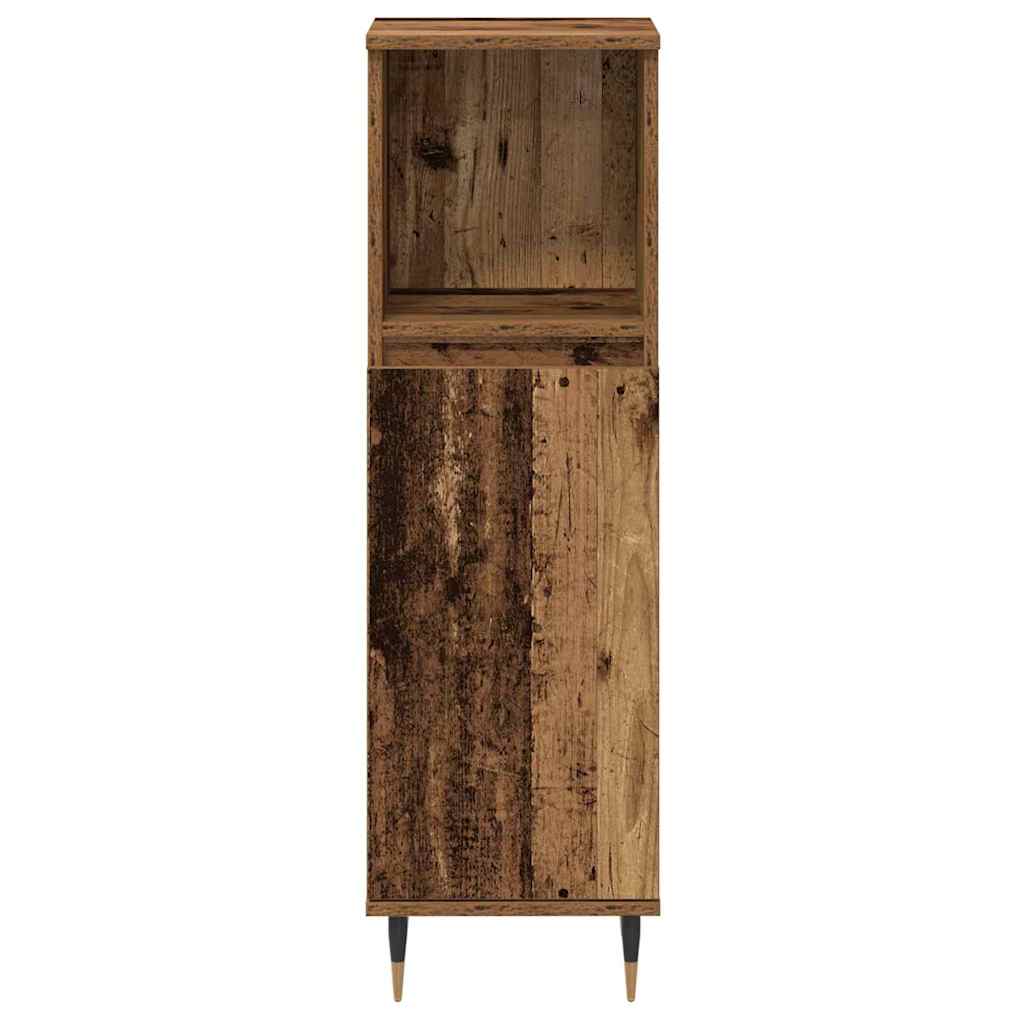 Badezimmermöbel Set mit Speicher 3 pcs Altholz 30 x 30 x 180 cm