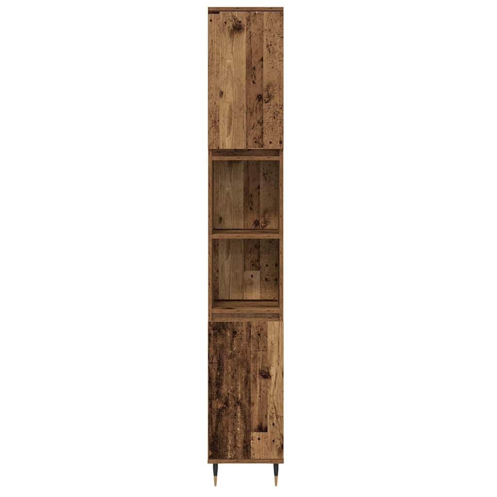 Badezimmermöbel Set mit Speicher 3 pcs Altholz 30 x 30 x 180 cm