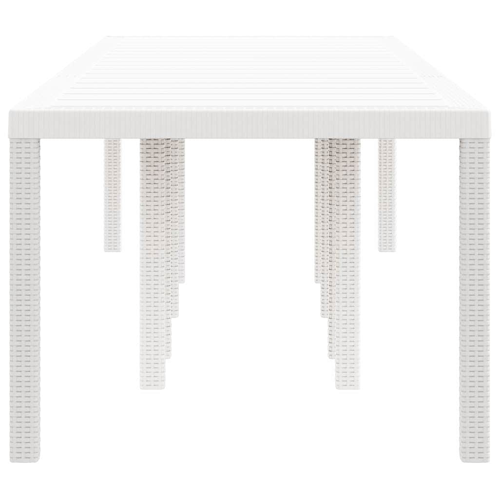 Gartentisch Weiß 300 x 100 x 73 cm Poly-Rattan