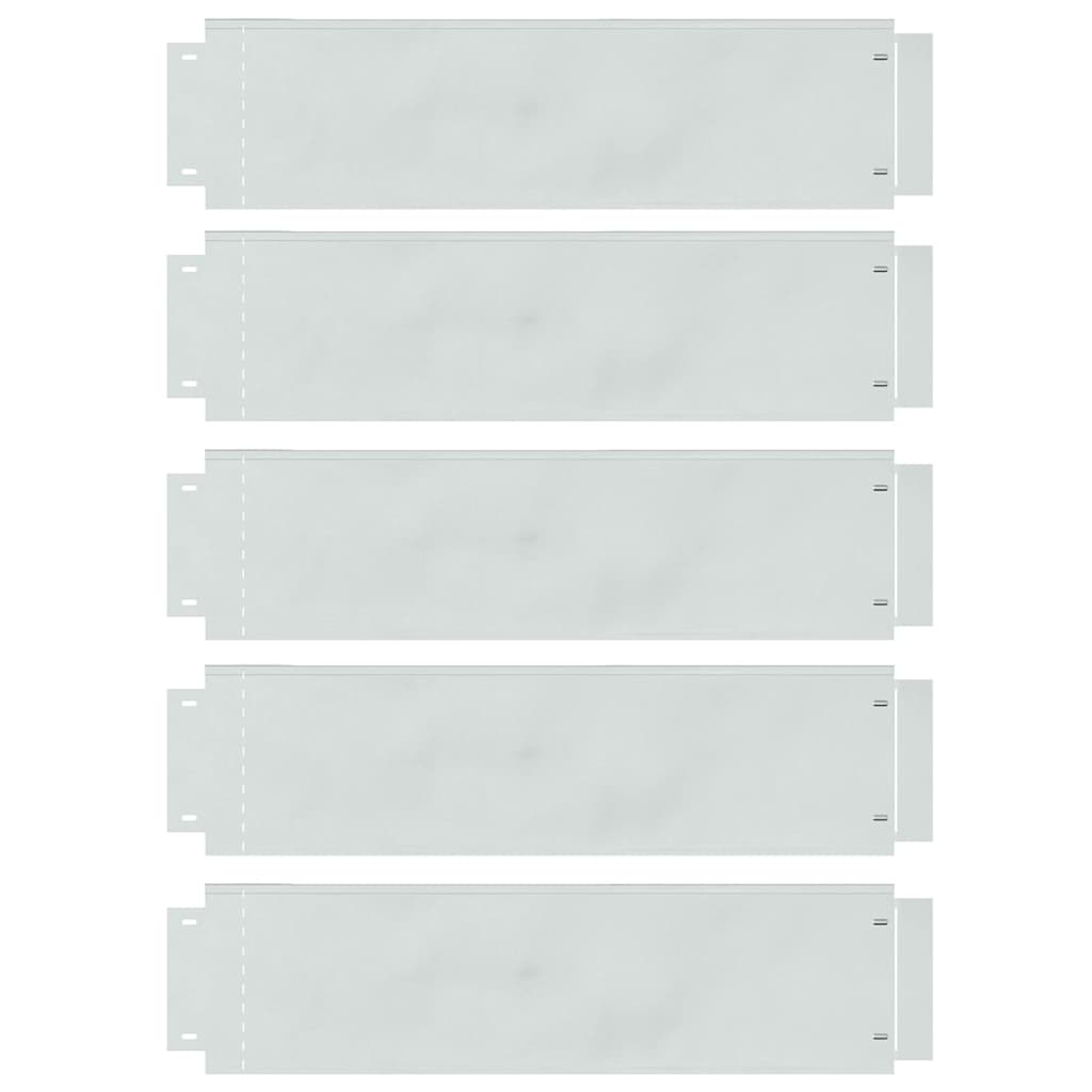 Rasenkanten 5 pcs Silber 100 x 25 cm Verzinkter Stahl