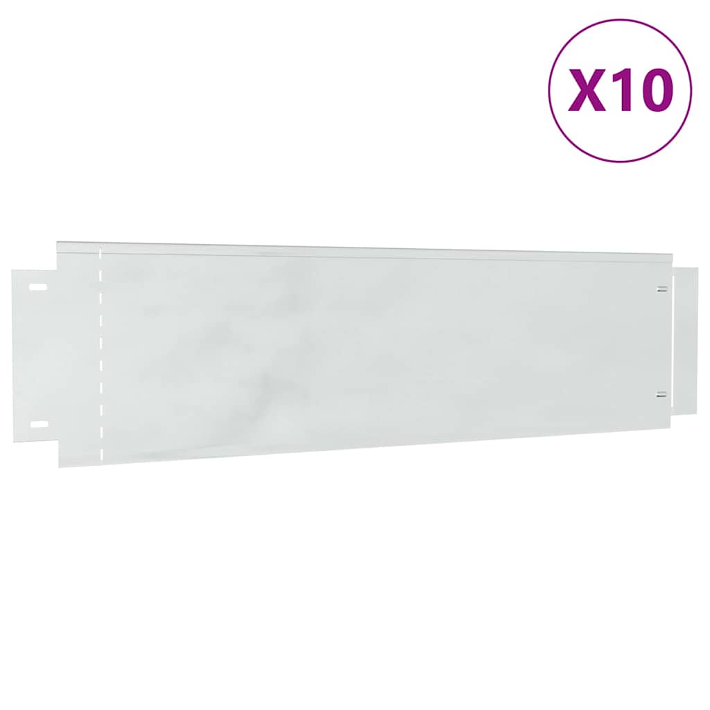 Rasenkanten 10 pcs Silber 100 x 25 cm Verzinkter Stahl