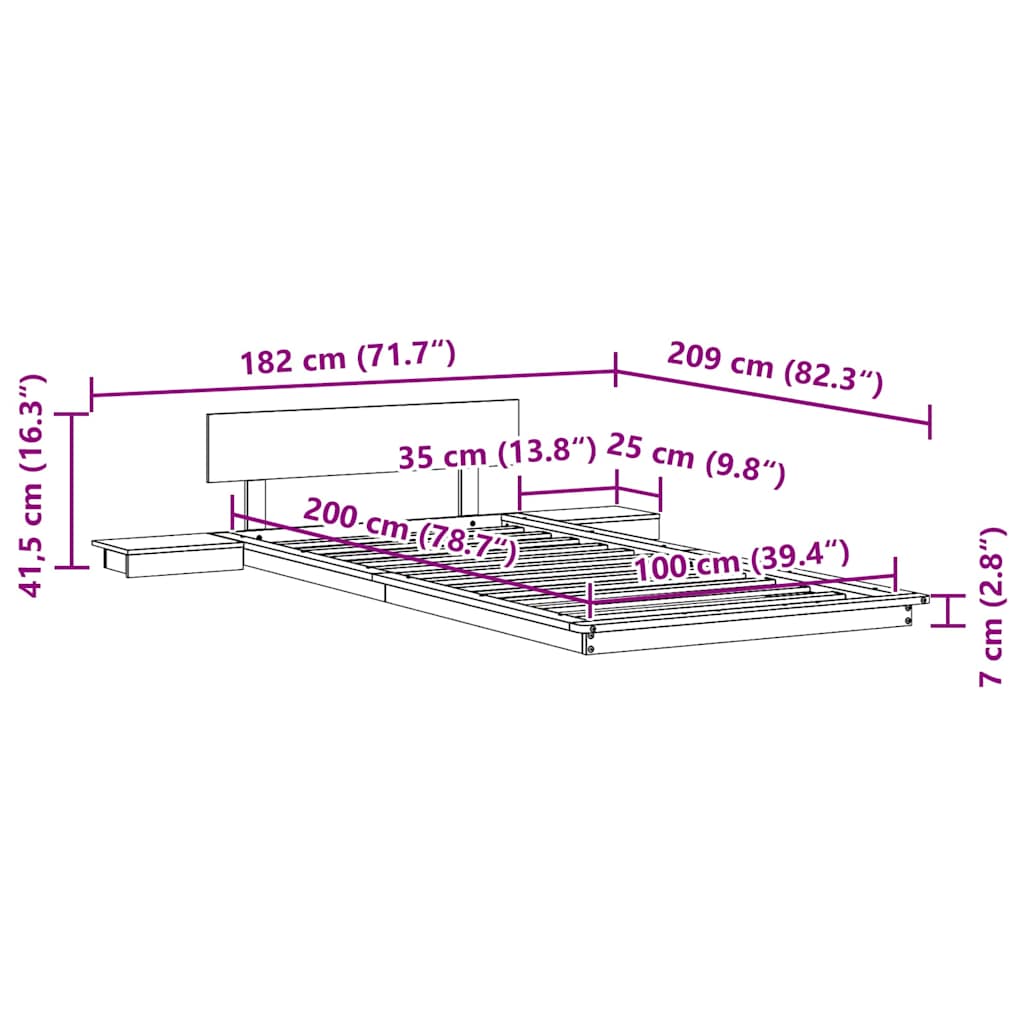 Bettgestell Weiß 100 x 200 cm Holz