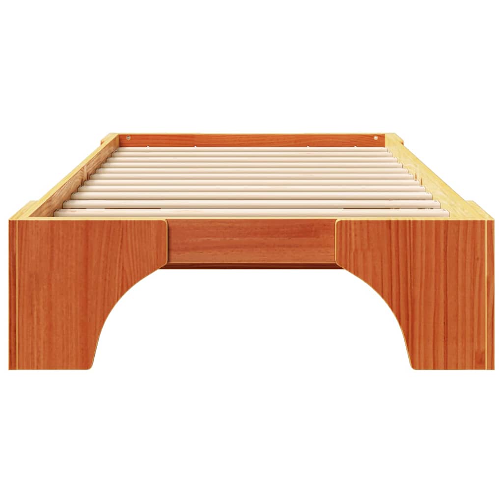 Bettgestell Wachsbraun 197 x 82 x 30 cm Massivholz Kiefer