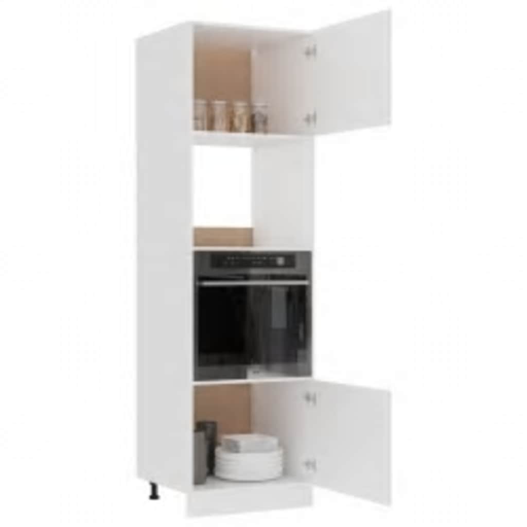 Microwave cabinet Lyon White 60x57x207 cm wood-based material