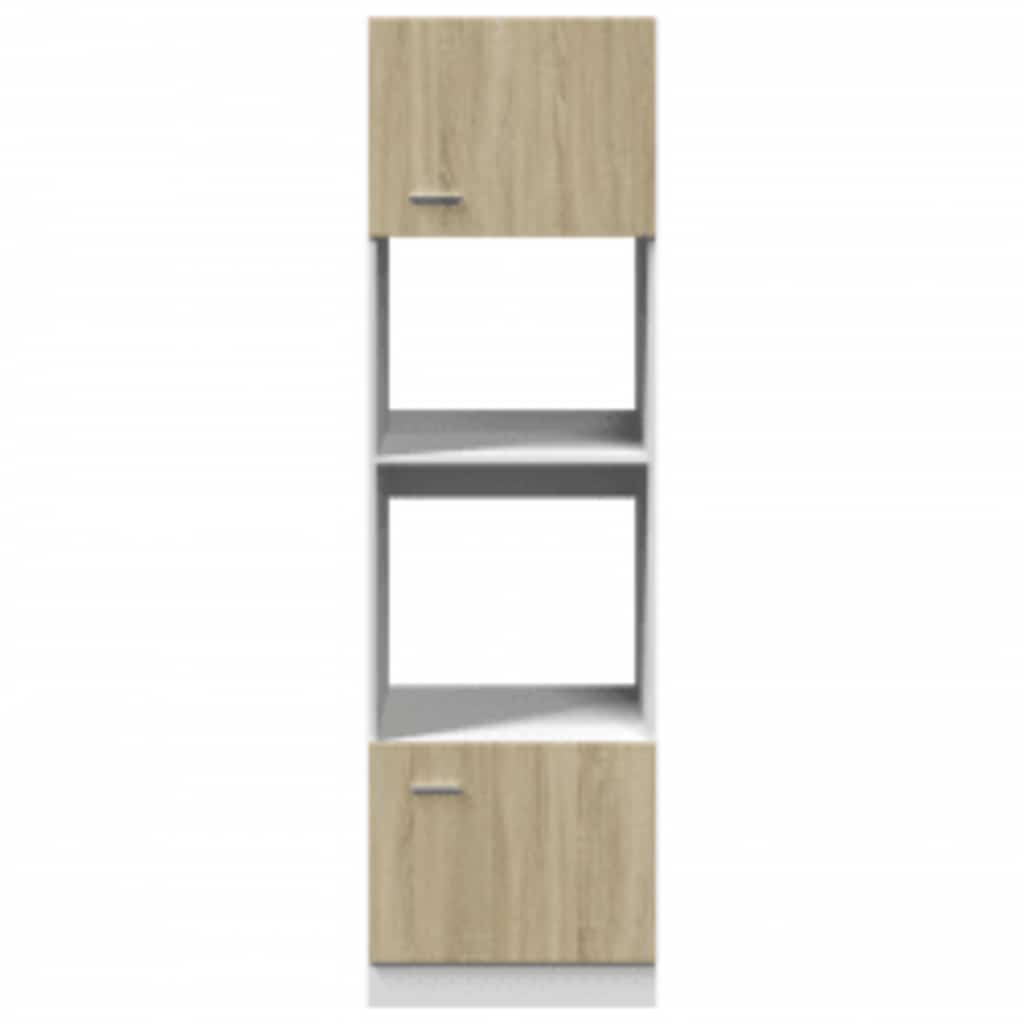 Mikrowellenumbauschrank Lyon Sonoma-Eiche 60x57x207 cm Holzwerkstoff