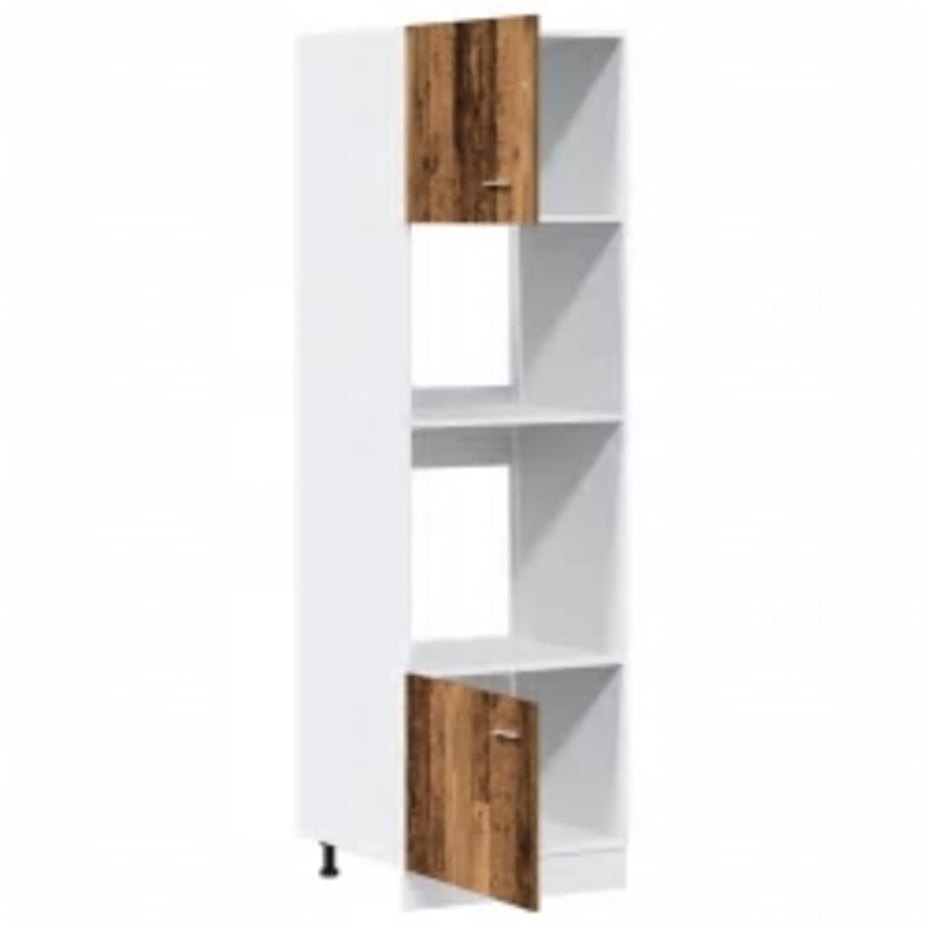 Mikrowellenschrank Lyon Altholz-Optik 60x57x207 cm Holzwerkstoff