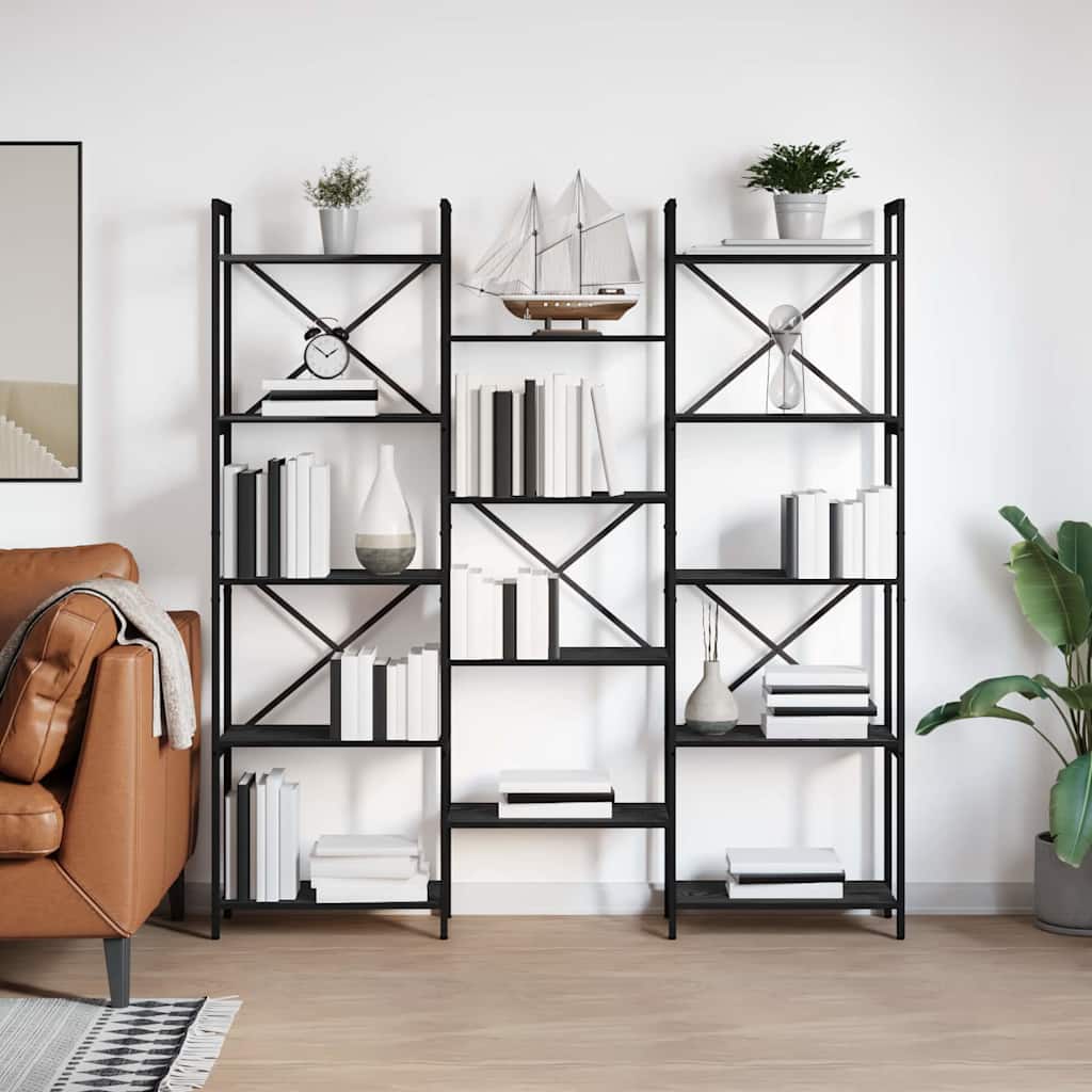 Regal Schwarze Eiche 156 x 25 x 167.5 cm Holzwerkstoff