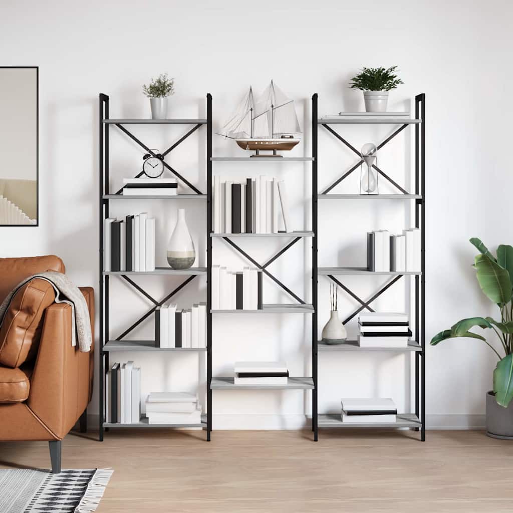 Regal Grau Sonoma 156 x 25 x 167.5 cm Holzwerkstoff