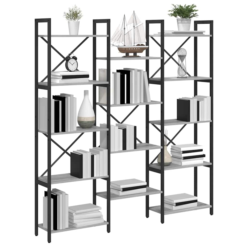 Regal Grau Sonoma 156 x 25 x 167.5 cm Holzwerkstoff